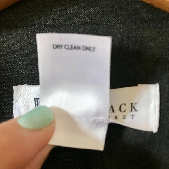 WHBM Grey Blazer Suit Jacket White Stitching, Size 8 - Picture 9 of 16